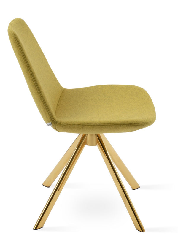 Soho Concept Eiffel Sword Swivel Dining Chair - Luxurious Camira Blazer Wool, 10-year Guarantee, Elegant Design Gold  Soho-concept-dining-chair-03522