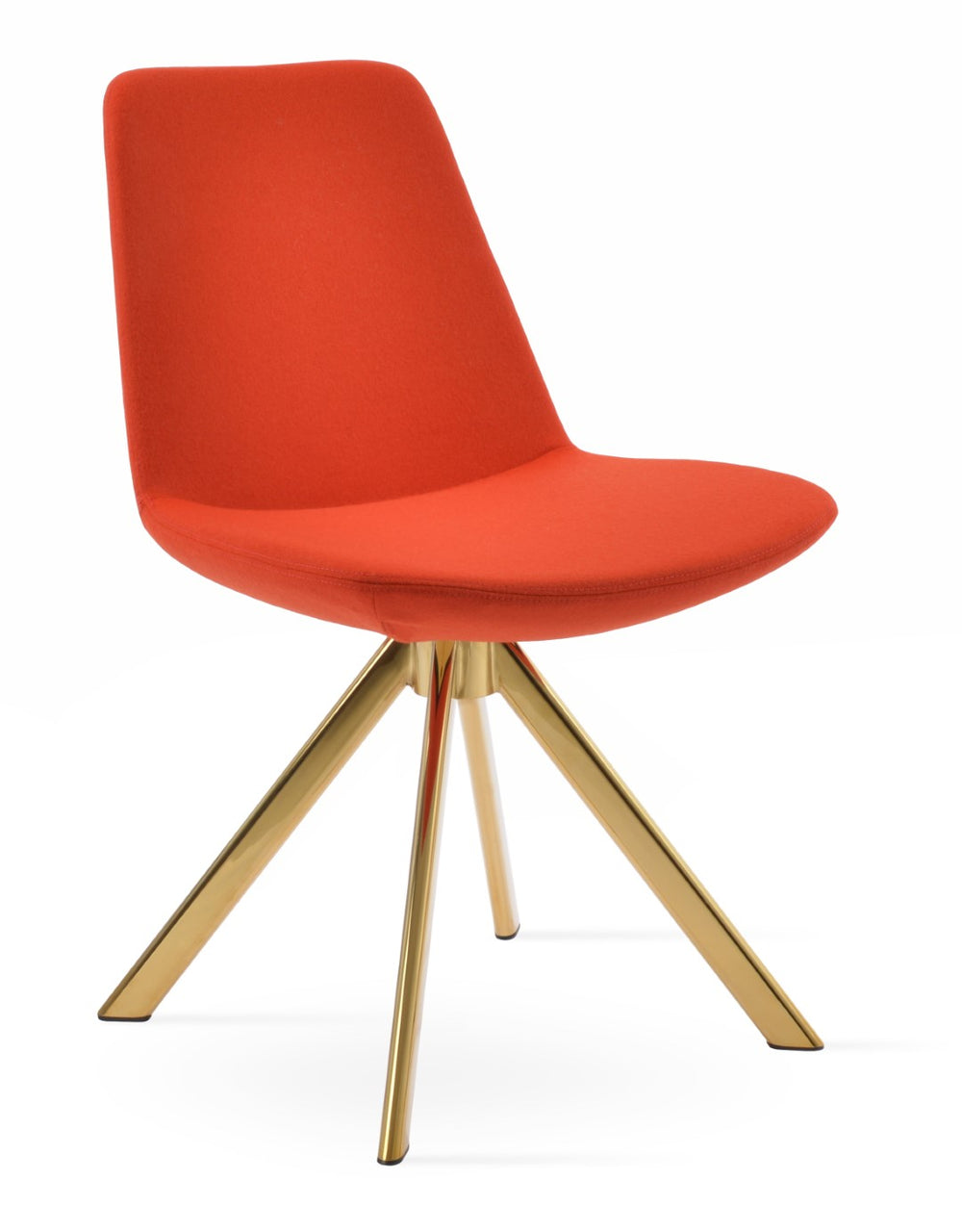 Soho Concept Eiffel Sword Swivel Dining Chair - Luxurious Camira Blazer Wool, 10-year Guarantee, Elegant Design Gold,Orange  Soho-concept-dining-chair-03523