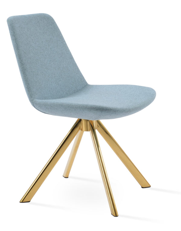 Soho Concept Eiffel Sword Swivel Dining Chair - Luxurious Camira Blazer Wool, 10-year Guarantee, Elegant Design Gold,Blue  Soho-concept-dining-chair-03524