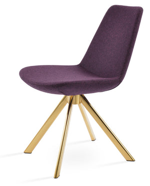 Soho Concept Eiffel Sword Swivel Dining Chair - Luxurious Camira Blazer Wool, 10-year Guarantee, Elegant Design Gold  Soho-concept-dining-chair-03518