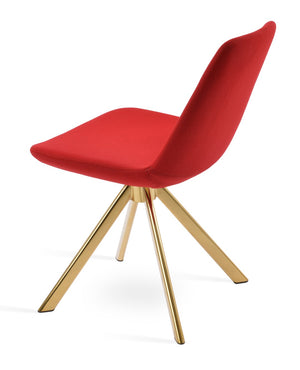 Soho Concept Eiffel Sword Swivel Dining Chair - Luxurious Camira Blazer Wool, 10-year Guarantee, Elegant Design Gold,Red  Soho-concept-dining-chair-03519