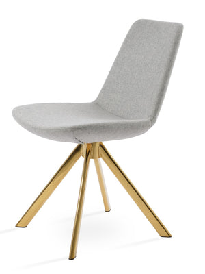Soho Concept Eiffel Sword Swivel Dining Chair - Luxurious Camira Blazer Wool, 10-year Guarantee, Elegant Design Gold,Silver  Soho-concept-dining-chair-03520