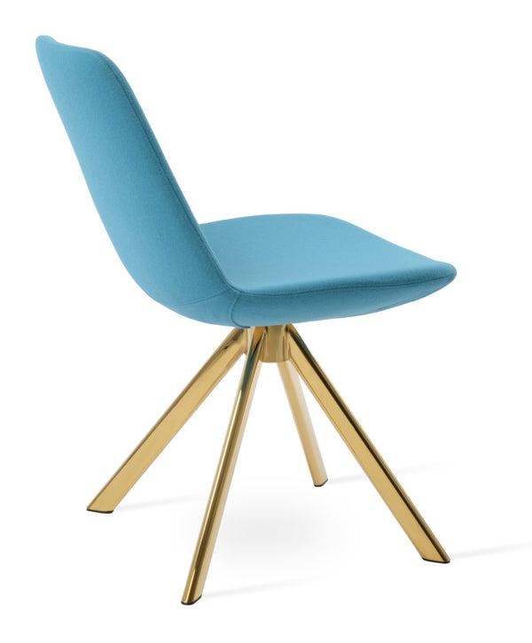 Soho Concept Eiffel Sword Swivel Dining Chair - Luxurious Camira Blazer Wool, 10-year Guarantee, Elegant Design Gold,Turquoise  Soho-concept-dining-chair-03521