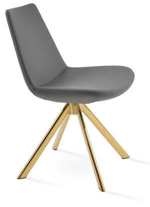 Soho Concept Eiffel Sword Swivel Dining Chair - Luxurious Upholstery & Stylish Metal Finishes, 10-year Guarantee Gold,Grey  Soho-concept-dining-chair-03527
