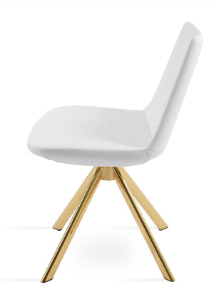 Soho Concept Eiffel Sword Swivel Dining Chair – Premium Leatherette, Stylish Designs, 2-year Guarantee, 300 Lbs Capacity Gold,White  Soho-concept-dining-chair-03529