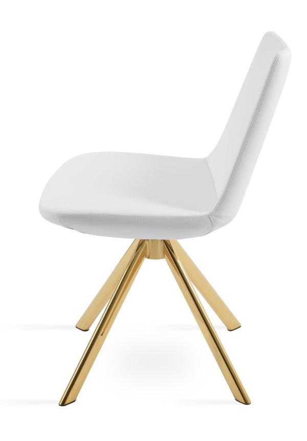 Soho Concept Eiffel Sword Swivel Dining Chair – Premium Leatherette, Stylish Designs, 2-year Guarantee, 300 Lbs Capacity Gold,White  Soho-concept-dining-chair-03529