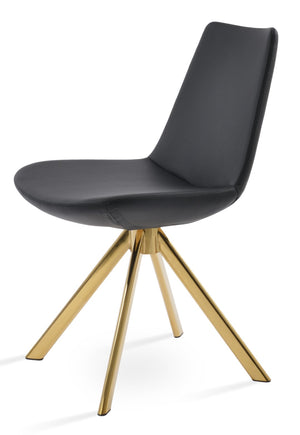 Soho Concept Eiffel Sword Swivel Dining Chair - Luxurious Upholstery & Stylish Metal Finishes, 10-year Guarantee Gold,Black  Soho-concept-dining-chair-03526
