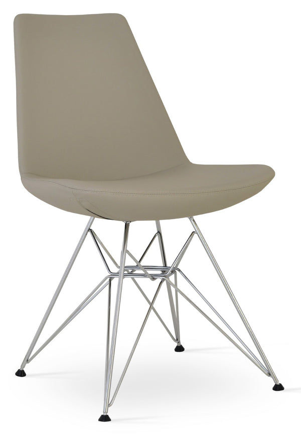 Soho Concept Eiffel Tower Chair - Modern Leatherette Dining Chair With Chrome Base, 2-year Guarantee & Vibrant Finishes Chrome  Soho-concept-dining-chair-03559