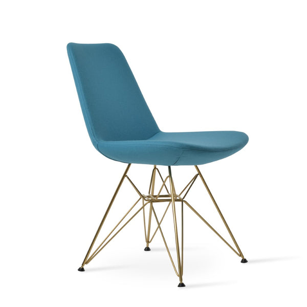 Soho Concept Eiffel Tower Chair - Premium Camira Blazer Wool Dining Seat With Chrome Finish & 10-year Guarantee Gold,Brass,Turquoise  Soho-concept-dining-chair-03567