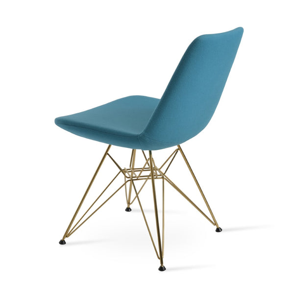 Soho Concept Eiffel Tower Chair - Premium Camira Blazer Wool Dining Seat With Chrome Finish & 10-year Guarantee Gold,Brass,Turquoise  Soho-concept-dining-chair-03567