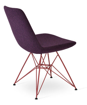 Soho Concept Eiffel Tower Chair - Premium Camira Blazer Wool Dining Seat With Chrome Finish & 10-year Guarantee Red  Soho-concept-dining-chair-03572