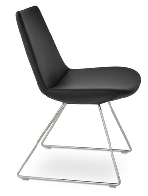Soho Concept Eiffel Wire Chair - Luxe Upholstered Dining Chair In Boucle, Velvet & Nubuck With 10-year Guarantee Black  Soho-concept-dining-chair-03599