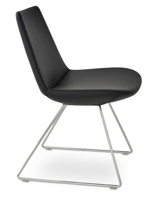 Soho Concept Eiffel Wire Chair - Luxe Upholstered Dining Chair In Boucle, Velvet & Nubuck With 10-year Guarantee Black  Soho-concept-dining-chair-03599