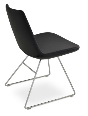 Soho Concept Eiffel Wire Chair - Luxe Upholstered Dining Chair In Boucle, Velvet & Nubuck With 10-year Guarantee Black  Soho-concept-dining-chair-03599