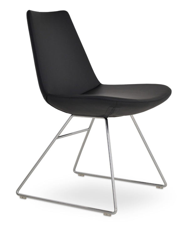 Soho Concept Eiffel Wire Chair - Luxe Upholstered Dining Chair In Boucle, Velvet & Nubuck With 10-year Guarantee Black  Soho-concept-dining-chair-03599