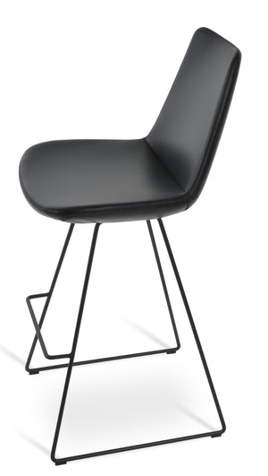 Soho Concept Eiffel Wire Barstools & Counterstools In Camira Yoredale Boucle Fabric - 10-year Guarantee! Black  Soho-concept-dining-chair-08345