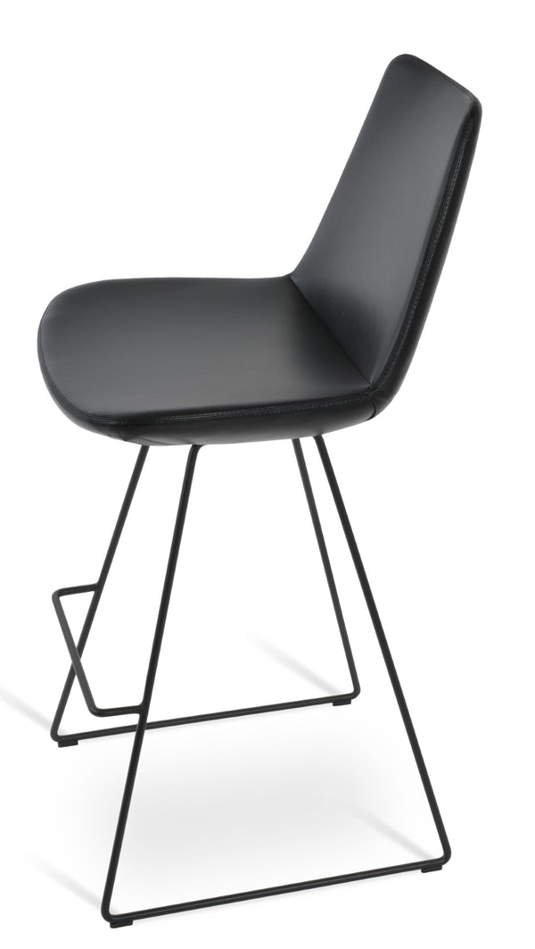 Soho Concept Eiffel Wire Barstools & Counterstools In Camira Yoredale Boucle Fabric - 10-year Guarantee! Black  Soho-concept-dining-chair-08345