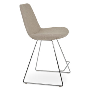 Soho Concept Eiffel Barstools & Counterstools: Stylish Wire Design, Plush Upholstery, 10-year Guarantee, 300 Lbs Capacity Chrome,Beige  Soho-concept-dining-chair-08355