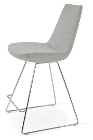 Soho Concept Eiffel Wire Barstools & Counterstools - Premium Camira Blazer Wool, 10-year Guarantee, Stylish Design Chrome,Silver  Soho-concept-dining-chair-08354
