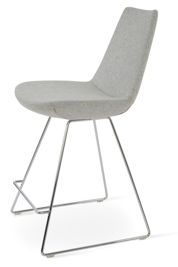 Soho Concept Eiffel Wire Barstools & Counterstools - Premium Camira Blazer Wool, 10-year Guarantee, Stylish Design Chrome,Silver  Soho-concept-dining-chair-08354