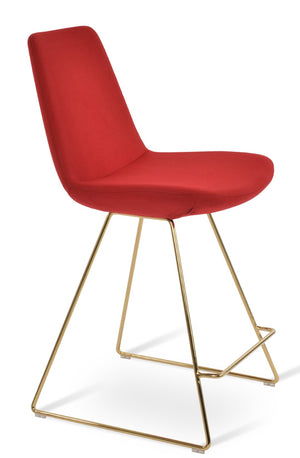 Soho Concept Eiffel Wire Barstools & Counterstools - Premium Camira Blazer Wool, 10-year Guarantee, Stylish Design Gold,Red  Soho-concept-dining-chair-06793