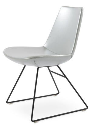 Soho Concept Eiffel Wire Chair - Luxe Upholstered Dining Chair In Boucle, Velvet & Nubuck With 10-year Guarantee Black,Silver  Soho-concept-dining-chair-03591