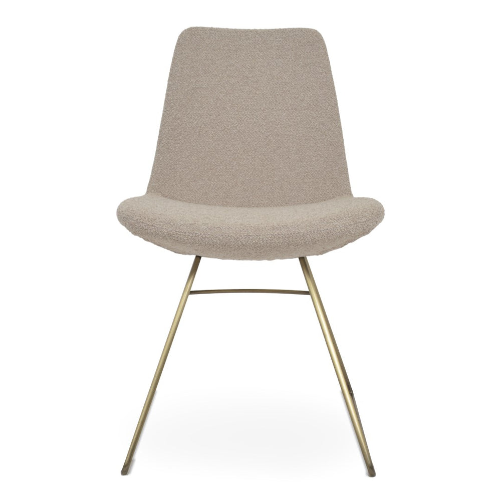 Soho Concept Eiffel Wire Chair - Luxe Upholstered Dining Chair In Boucle, Velvet & Nubuck With 10-year Guarantee Brass,Beige  Soho-concept-dining-chair-03581