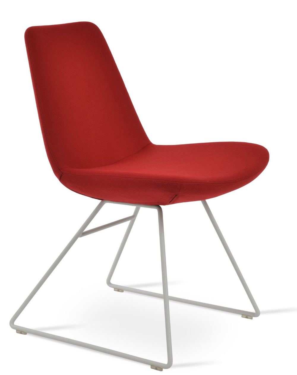 Soho Concept Eiffel Wire Chair With Premium Camira Blazer Wool - 10-year Guarantee, Modern Chrome Base, Red Chrome,Red  Soho-concept-dining-chair-03587
