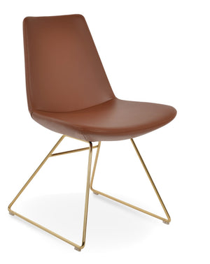 Soho Concept Eiffel Wire Chair - Luxe Upholstered Dining Chair In Boucle, Velvet & Nubuck With 10-year Guarantee Gold  Soho-concept-dining-chair-03588