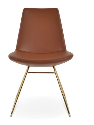 Soho Concept Eiffel Wire Chair - Luxe Upholstered Dining Chair In Boucle, Velvet & Nubuck With 10-year Guarantee Gold  Soho-concept-dining-chair-03588