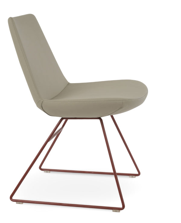 Soho Concept Eiffel Wire Chair - Luxe Upholstered Dining Chair In Boucle, Velvet & Nubuck With 10-year Guarantee Red  Soho-concept-dining-chair-03590