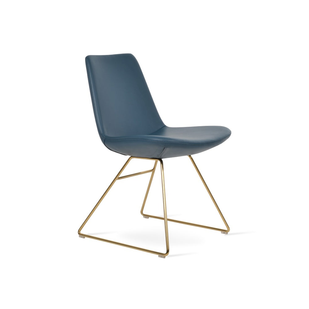 Soho Concept Eiffel Wire Chair - Stylish Dining Chair With Soft Leatherette, 2-year Guarantee, Multiple Colors! Gold,Blue  Soho-concept-dining-chair-03580