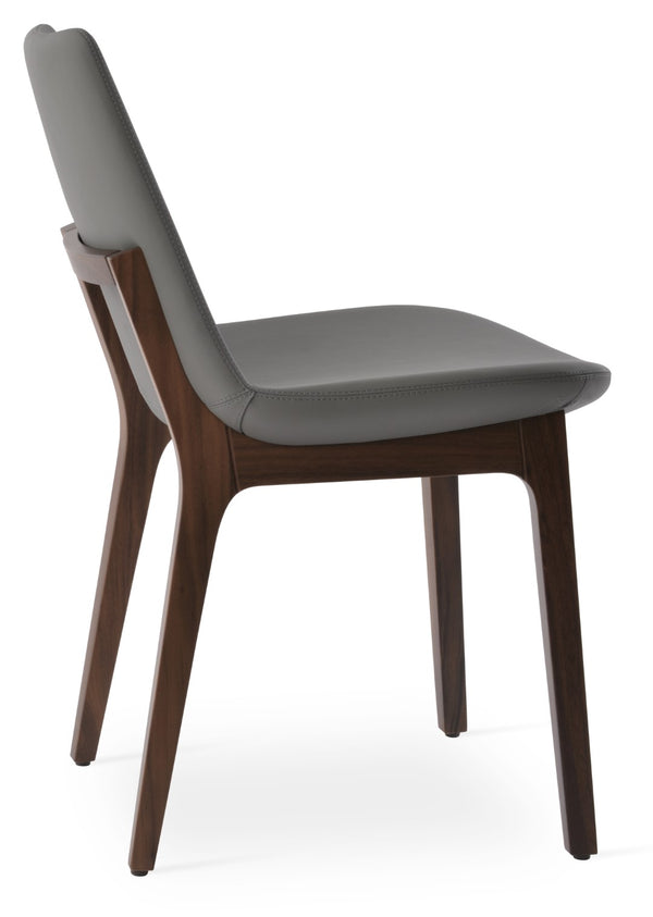 Soho Concept Eiffel Wood Chair - Elegant Dining Seat With Premium Boucle, Velvet, Nubuck Fabrics & 10-year Guarantee Walnut,Grey  Soho-concept-dining-chair-03658