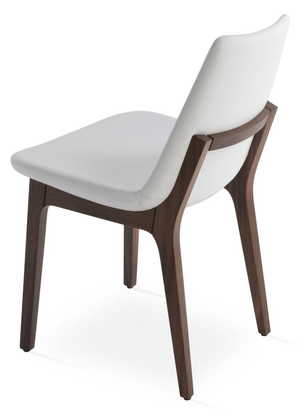 Soho Concept Eiffel Wood Chair - Modern Dining Chair With White Upholstery, Walnut Finish, 5-year Guarantee Walnut,White  Soho-concept-dining-chair-03657