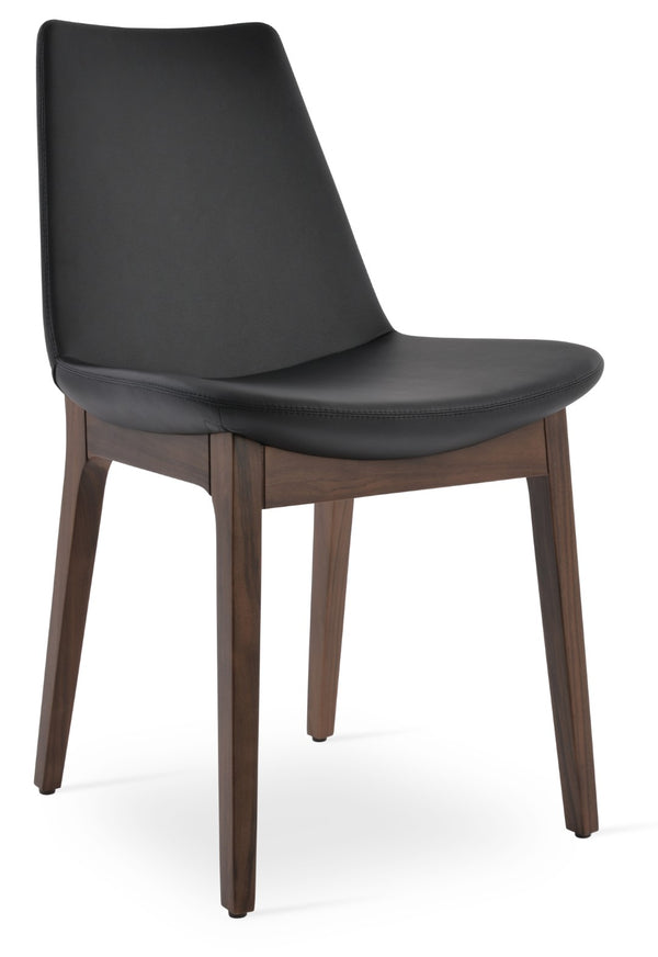 Soho Concept Eiffel Wood Chair - Elegant Dining Seat With Premium Boucle, Velvet, Nubuck Fabrics & 10-year Guarantee Walnut,Black  Soho-concept-dining-chair-03656