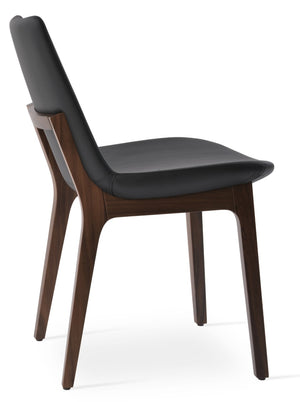 Soho Concept Eiffel Wood Chair - Elegant Dining Seat With Premium Boucle, Velvet, Nubuck Fabrics & 10-year Guarantee Walnut,Black  Soho-concept-dining-chair-03656