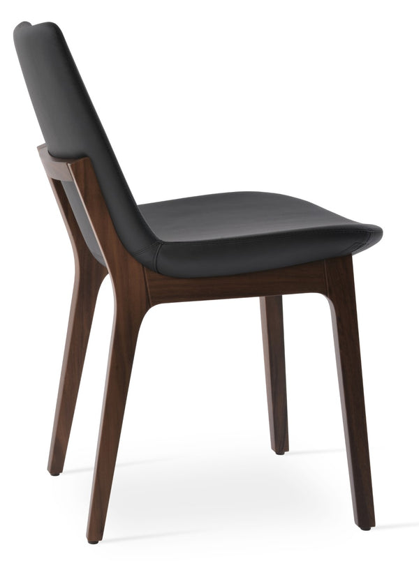 Soho Concept Eiffel Wood Chair - Elegant Dining Seat With Premium Boucle, Velvet, Nubuck Fabrics & 10-year Guarantee Walnut,Black  Soho-concept-dining-chair-03656