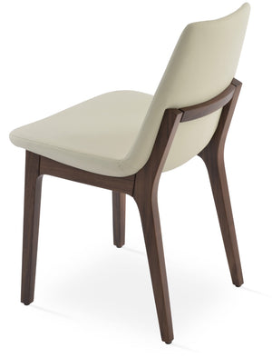 Soho Concept Eiffel Wood Chair - Elegant Dining Seat With Premium Boucle, Velvet, Nubuck Fabrics & 10-year Guarantee Walnut,Cream  Soho-concept-dining-chair-03651