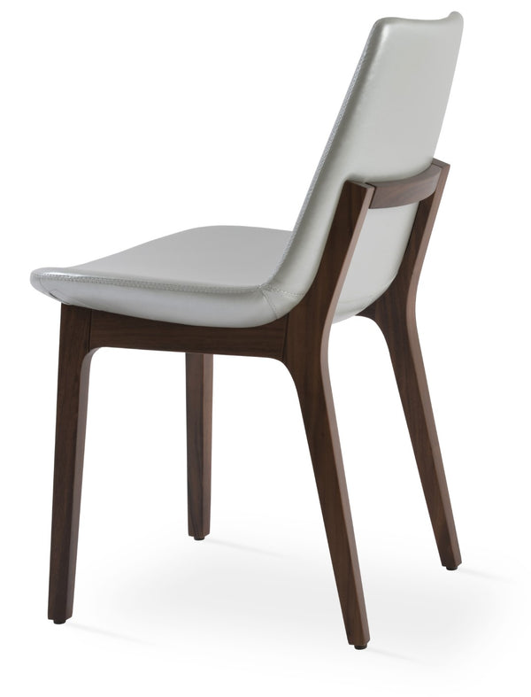 Soho Concept Eiffel Wood Chair - Elegant Dining Seat With Premium Boucle, Velvet, Nubuck Fabrics & 10-year Guarantee Walnut,Silver  Soho-concept-dining-chair-03652