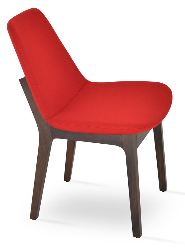 Soho Concept Eiffel Wood Chair With Camira Era Fabric - 10-year Guarantee, Stylish Walnut & Red Finishes, 350 Lbs Capacity Walnut,Red  Soho-concept-dining-chair-03607