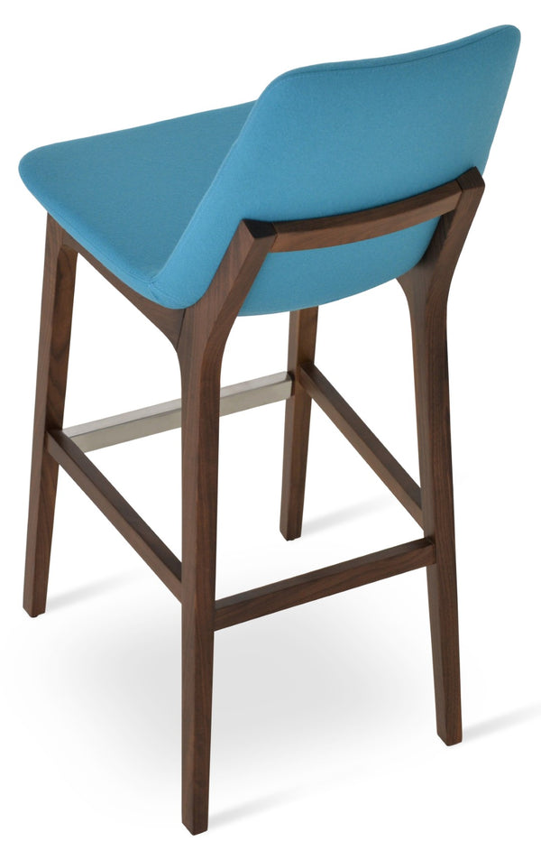 Soho Concept Eiffel Barstools & Counterstools With 10-year Guarantee - Premium Camira Wool Fabric & Solid Wood Walnut,Turquoise  Soho-concept-dining-chair-06798