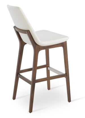 Soho Concept Eiffel Wood Barstools & Counterstools With Luxurious Fabrics, Brass Footrests & 10-year Guarantee Walnut,White  Soho-concept-dining-chair-08387