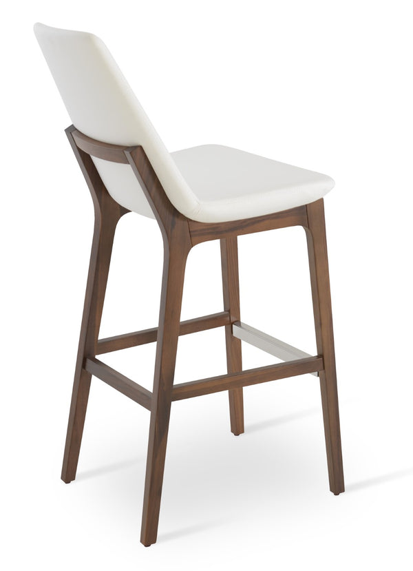 Soho Concept Eiffel Wood Barstools & Counterstools With Luxurious Fabrics, Brass Footrests & 10-year Guarantee Walnut,White  Soho-concept-dining-chair-08387