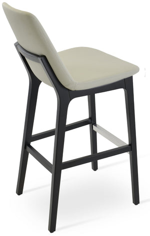 Soho Concept Eiffel Wood Barstools & Counterstools - Stylish Leatherette Seats, Brass Footrests, 2-year Warranty   Soho-concept-dining-chair-08390