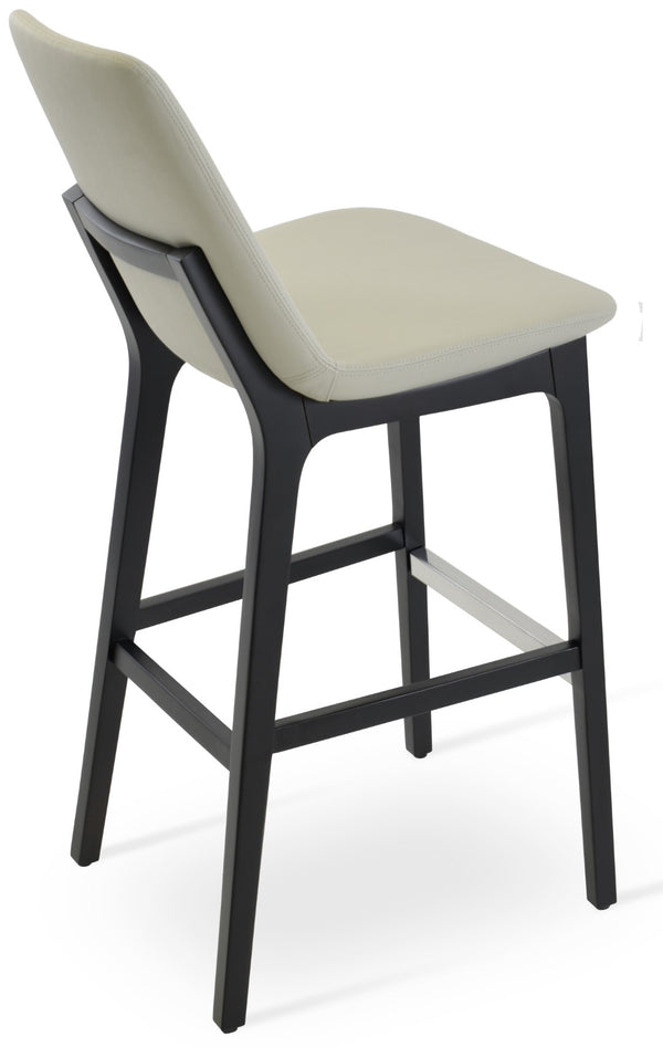 Soho Concept Eiffel Wood Barstools & Counterstools - Stylish Leatherette Seats, Brass Footrests, 2-year Warranty   Soho-concept-dining-chair-08390