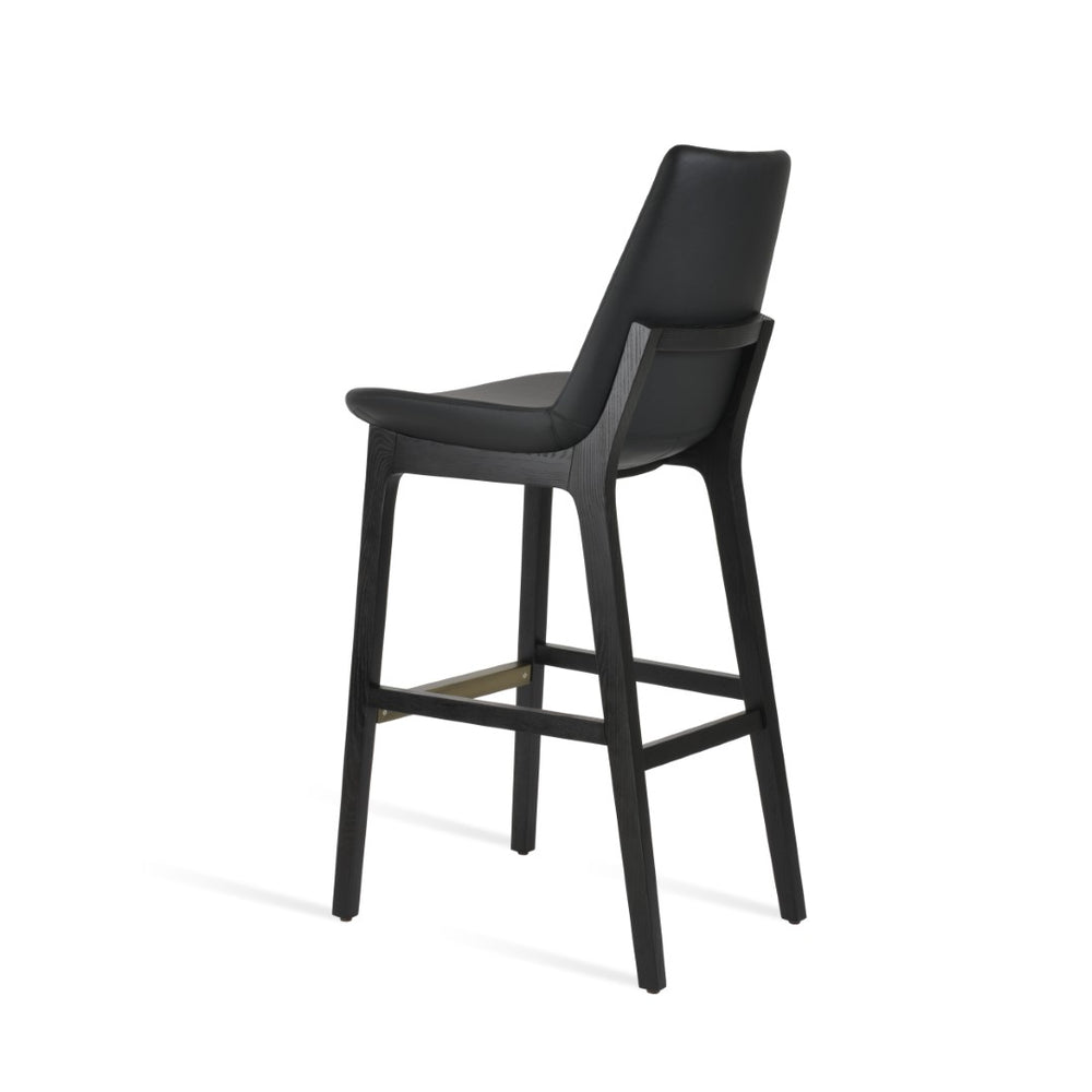 Soho Concept Eiffel Wood Barstools & Counterstools - Elegant Leatherette Seats With Brass Accents, 5-year Guarantee Ash,Black,Brass  Soho-concept-dining-chair-06795