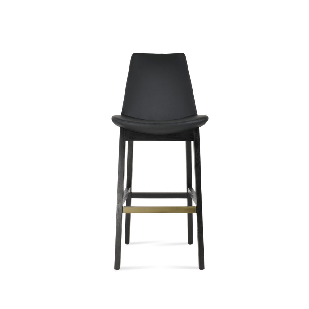 Soho Concept Eiffel Wood Barstools & Counterstools - Elegant Leatherette Seats With Brass Accents, 5-year Guarantee Ash,Black,Brass  Soho-concept-dining-chair-06795