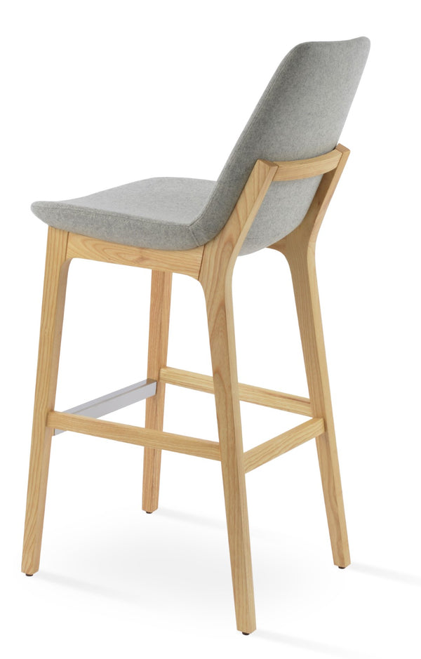 Soho Concept Eiffel Barstools & Counterstools With 10-year Guarantee - Premium Camira Wool Fabric & Solid Wood Ash,Silver  Soho-concept-dining-chair-08365