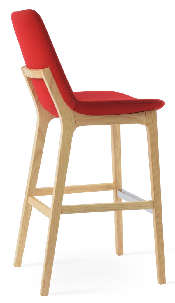 Soho Concept Eiffel Barstools & Counterstools With 10-year Guarantee - Premium Camira Wool Fabric & Solid Wood Ash,Natural,Red  Soho-concept-dining-chair-08366
