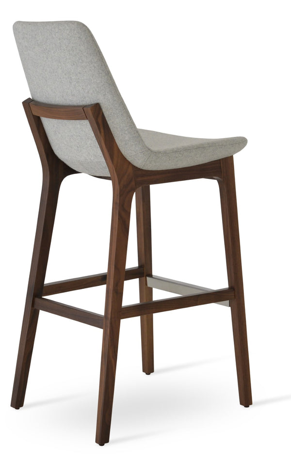 Soho Concept Eiffel Barstools & Counterstools With 10-year Guarantee - Premium Camira Wool Fabric & Solid Wood Walnut,Silver  Soho-concept-dining-chair-08369